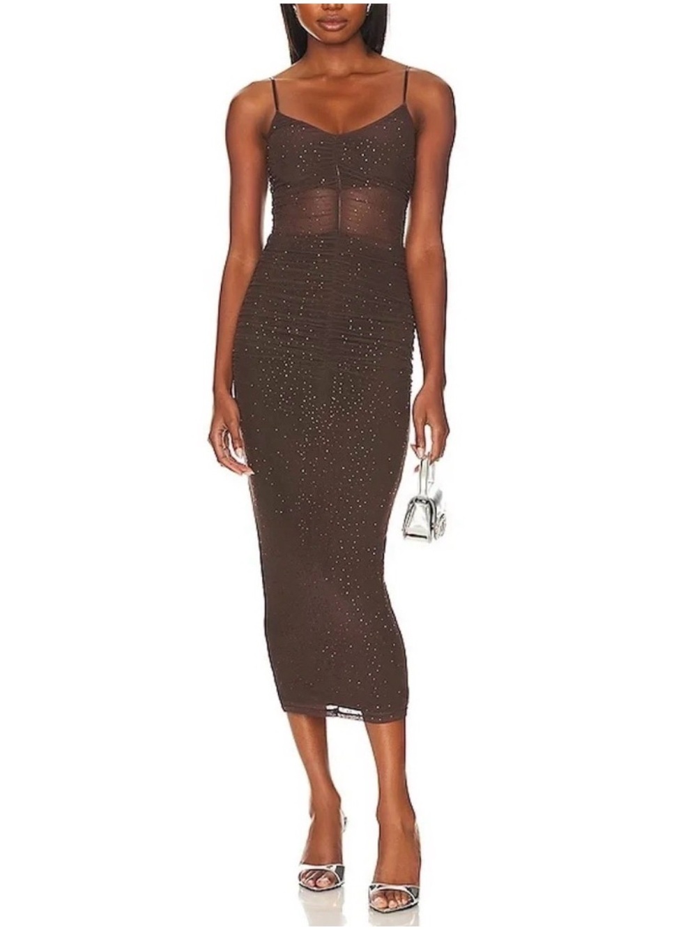 NWT AFRM Lupita Rhinestone Dress | Java